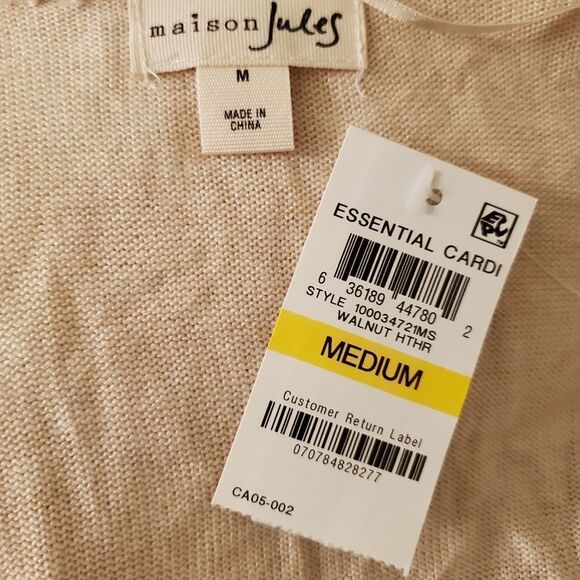 Maison Jules Long Open-Front Jersey Cardigan Sweater size Medium - NEW - Picture 9 of 11